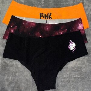 PINK V.S panties- Orange, Black, and galaxy Trio